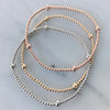 2mm Beaded Bracelet w/ Four 4mm Accent Beads Bundled Set of Three Bracelets