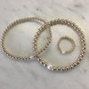 Beaded Stackable Ring w/ One Fresh Water Pearl