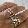 Beaded Stackable Ring w/ Pave' Diamond Bead