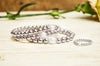 .925 Sterling Silver Stackable Beaded Bracelet Adorned with One Fresh Water Pearl