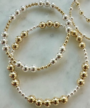 3mm Beaded Bracelet w/ Pattern of 6mm Accent Beads