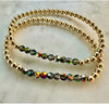 4mm Beaded Bracelet with a Row of Alexandrite Gemstones