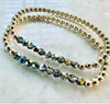 4mm Beaded Bracelet with a Row of Alexandrite Gemstones