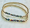 4mm Beaded Bracelet with a Row of Alexandrite Gemstones