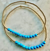 2mm Beaded Bracelet w/ Row of 3mm Turquoise