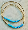 2mm Beaded Bracelet w/ Row of 3mm Turquoise