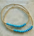 2mm Beaded Bracelet w/ Row of 3mm Turquoise