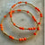 2mm Beaded Bracelet w/ Pattern of 3mm Orange Coral Beads