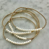 2mm Beaded Bracelet w/ Row of 3mm Pearls