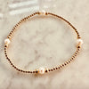 2mm Beaded Bracelet w/ Four 3mm Accent Pearls Between Two 3mm Beads