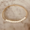2mm Beaded Bracelet w/ Row of 3mm Pearls
