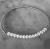 2mm Beaded Bracelet w/ Row of 3mm Pearls