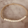 2mm Beaded Bracelet w/ Row of 3mm Pearls