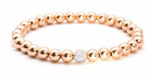 14 Kt Rose Gold Filled Beaded Stretch Bracelet