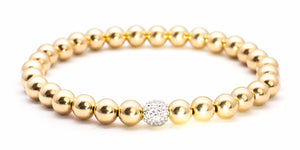 14 Kt Yellow Gold Filled Beaded Stretch Bracelet