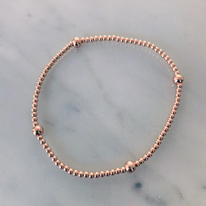 2mm Beaded Bracelet w/ Four 4mm Accent Beads