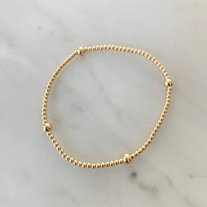 2mm Beaded Bracelet w/ Four 4mm Accent Beads