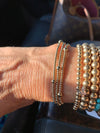 2mm Beaded Bracelet w/ Four 4mm Accent Beads Bundled Set of Three Bracelets