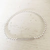 3mm Bead Stretch Bracelet with Sterling Silver/Cubic Zirconia Bar