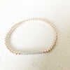 3mm Bead Stretch Bracelet with Sterling Silver/Cubic Zirconia Bar