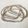 4mm Bead Stretch Bracelet with Sterling Silver/Cubic Zirconia Bar