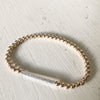 4mm Bead Stretch Bracelet with Sterling Silver/Cubic Zirconia Bar