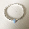 4mm Bead Stretch Bracelet with Opal Hamsa Bead