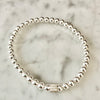 4mm Bead Stretch Bracelet with Matching Cubic Zirconia Pave' Cube Bead