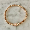 4mm Bead Stretch Bracelet with Matching Cubic Zirconia Pave' Cube Bead
