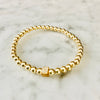 4mm Bead Stretch Bracelet with Matching Cubic Zirconia Pave' Cube Bead