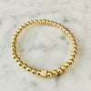 4mm Bead Stretch Bracelet with Matching Cubic Zirconia Pave' Cube Bead