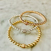 4mm Bead Stretch Bracelet with Matching Cubic Zirconia Pave' Cube Bead
