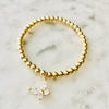 4mm YGF Beaded Stretch Bracelet with Crystal Butterfly Charm
