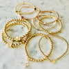 4mm Bead Stretch Bracelet with Matching Cubic Zirconia Pave' Cube Bead