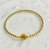 4mm Beaded Bracelet w/ New Matching CZ Evil Eye Connector