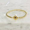 4mm Beaded Bracelet w/ New Matching CZ Evil Eye Connector