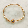 4mm Beaded Bracelet w/ New Matching CZ Evil Eye Connector
