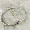 4mm Beaded Bracelet w/ New Matching CZ Evil Eye Connector