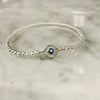 4mm Beaded Bracelet w/ New Matching CZ Evil Eye Connector