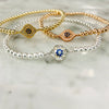 4mm Beaded Bracelet w/ New Matching CZ Evil Eye Connector