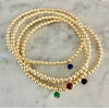 3mm Beaded Bracelet with one 4mm Gemstone Charm