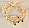 3mm Beaded Bracelet with one 4mm Gemstone Charm