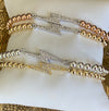4mm Bead Stretch Bracelet with Cubic Zirconia Lightning Bolt Connector