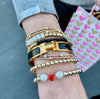 4mm Bead Stretch Bracelet with Enamel Heart Bead