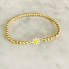 3mm Bead Stretch Bracelet with Enamel "Daisy" Connector