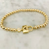 4mm Beaded "HEART LOCK and KEY" Bracelet