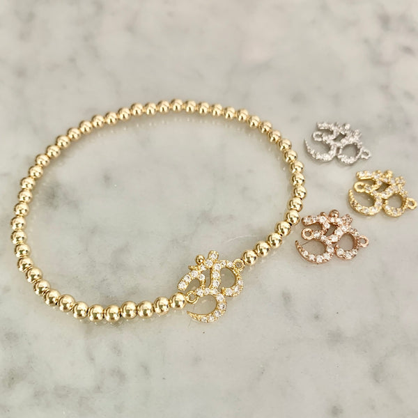 3mm Beaded "OHM" Bracelet