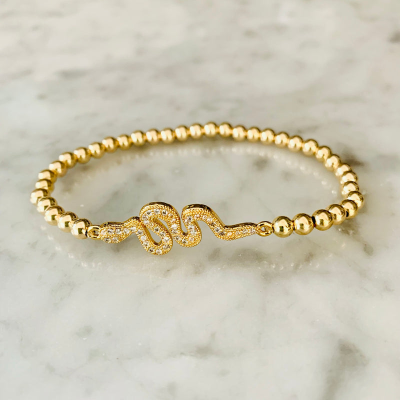 4mm Beaded SNAKE Bracelet - Kelly and Rose Boutique