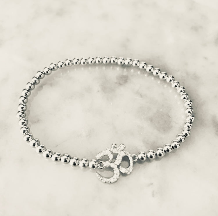 Buy Silver Om Ceramic Bracelet for Mens - Vavdiya