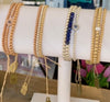 4mm Beaded Bracelet with a Row of Lapis Gemstones